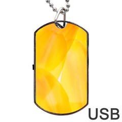 Yellow Pattern Painting Dog Tag USB Flash (One Side)