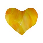 Yellow Pattern Painting Standard 16  Premium Flano Heart Shape Cushions Front