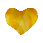 Yellow Pattern Painting Standard 16  Premium Flano Heart Shape Cushions Back