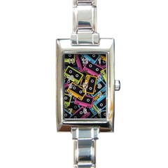 Type Pattern Rectangle Italian Charm Watch