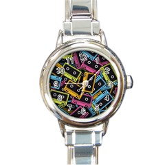 Type Pattern Round Italian Charm Watch