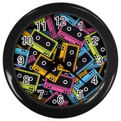 Type Pattern Wall Clocks (black)