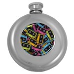 Type Pattern Round Hip Flask (5 oz) Front