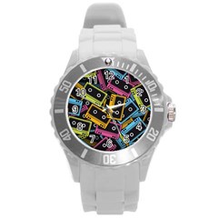 Type Pattern Round Plastic Sport Watch (l) by Amaryn4rt