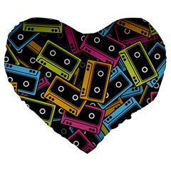 Type Pattern Large 19  Premium Heart Shape Cushions by Amaryn4rt