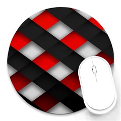 Red Textured Round Mousepads by Amaryn4rt