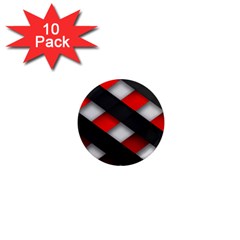 Red Textured 1  Mini Magnet (10 Pack) 