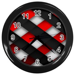 Red Textured Wall Clocks (black)