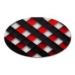 Red Textured Oval Magnet