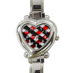 Red Textured Heart Italian Charm Watch by Amaryn4rt