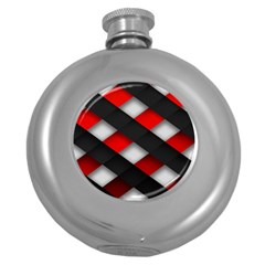 Red Textured Round Hip Flask (5 Oz)