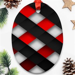 Red Textured Oval Ornament (two Sides) by Amaryn4rt