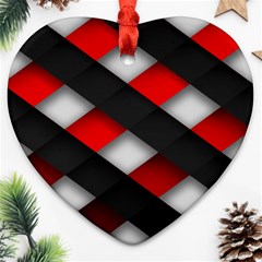 Red Textured Heart Ornament (two Sides)