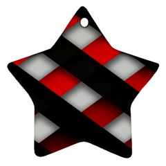 Red Textured Star Ornament (two Sides)