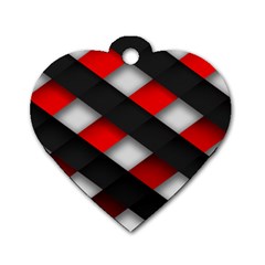 Red Textured Dog Tag Heart (one Side)