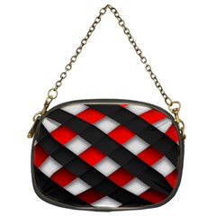 Red Textured Chain Purses (one Side) 