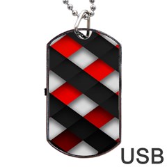 Red Textured Dog Tag Usb Flash (two Sides)