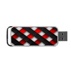 Red Textured Portable Usb Flash (two Sides)