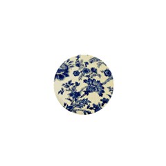 Vintage Blue Drawings On Fabric 1  Mini Buttons by Amaryn4rt