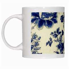 Vintage Blue Drawings On Fabric White Mugs by Amaryn4rt