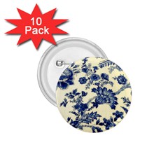 Vintage Blue Drawings On Fabric 1 75  Buttons (10 Pack)