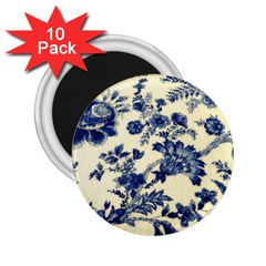 Vintage Blue Drawings On Fabric 2 25  Magnets (10 Pack) 