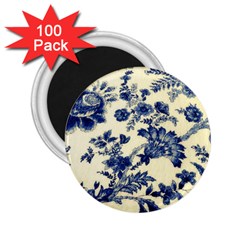 Vintage Blue Drawings On Fabric 2 25  Magnets (100 Pack) 