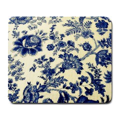 Vintage Blue Drawings On Fabric Large Mousepads by Amaryn4rt