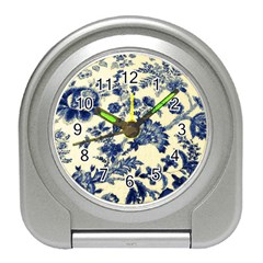 Vintage Blue Drawings On Fabric Travel Alarm Clocks by Amaryn4rt