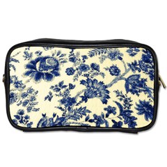 Vintage Blue Drawings On Fabric Toiletries Bags 2-side