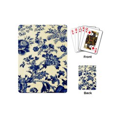 Vintage Blue Drawings On Fabric Playing Cards (mini)  by Amaryn4rt