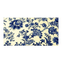 Vintage Blue Drawings On Fabric Satin Wrap by Amaryn4rt