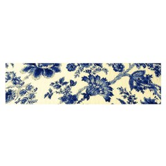 Vintage Blue Drawings On Fabric Satin Scarf (oblong)