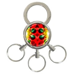 Abstract Digital Design 3-ring Key Chains