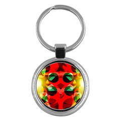 Abstract Digital Design Key Chains (round) 