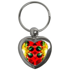 Abstract Digital Design Key Chains (heart)  by Amaryn4rt