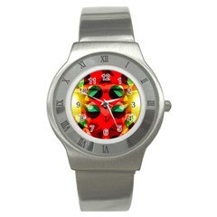 Abstract Digital Design Stainless Steel Watch