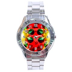 Abstract Digital Design Stainless Steel Analogue Watch by Amaryn4rt