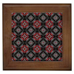 Abstract Black And Red Pattern Framed Tiles