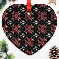 Abstract Black And Red Pattern Ornament (heart) by Amaryn4rt