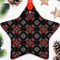 Abstract Black And Red Pattern Ornament (star)