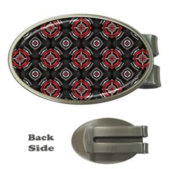 Abstract Black And Red Pattern Money Clips (oval) 