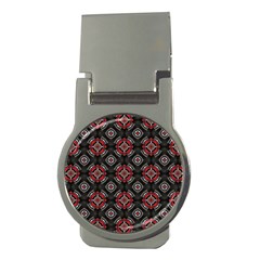 Abstract Black And Red Pattern Money Clips (round) 