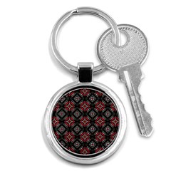 Abstract Black And Red Pattern Key Chains (round) 