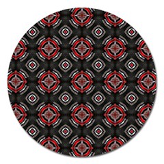 Abstract Black And Red Pattern Magnet 5  (round)