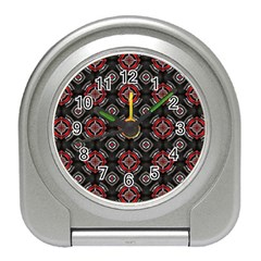 Abstract Black And Red Pattern Travel Alarm Clocks