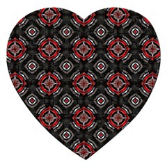 Abstract Black And Red Pattern Jigsaw Puzzle (heart)