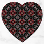 Abstract Black And Red Pattern Jigsaw Puzzle (Heart) Front