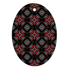 Abstract Black And Red Pattern Oval Ornament (two Sides) by Amaryn4rt