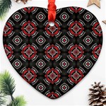 Abstract Black And Red Pattern Heart Ornament (Two Sides) Front